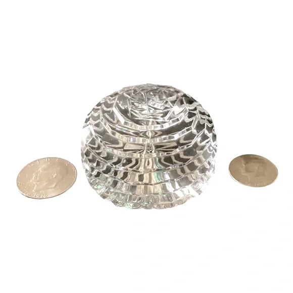 Domed Sculptured And Faceted Clear Lead Crystal Paperweight EUC - Picture 14 of 14